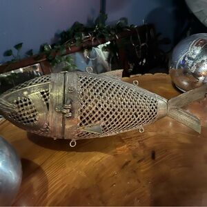Gold Fish-Shaped Decorative Basket
